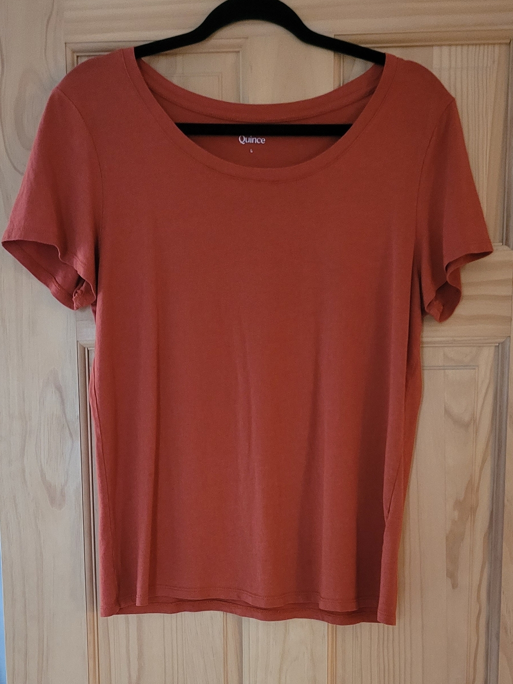 Quince Women's Scoop Neck Short Sleeve Tee - Rust